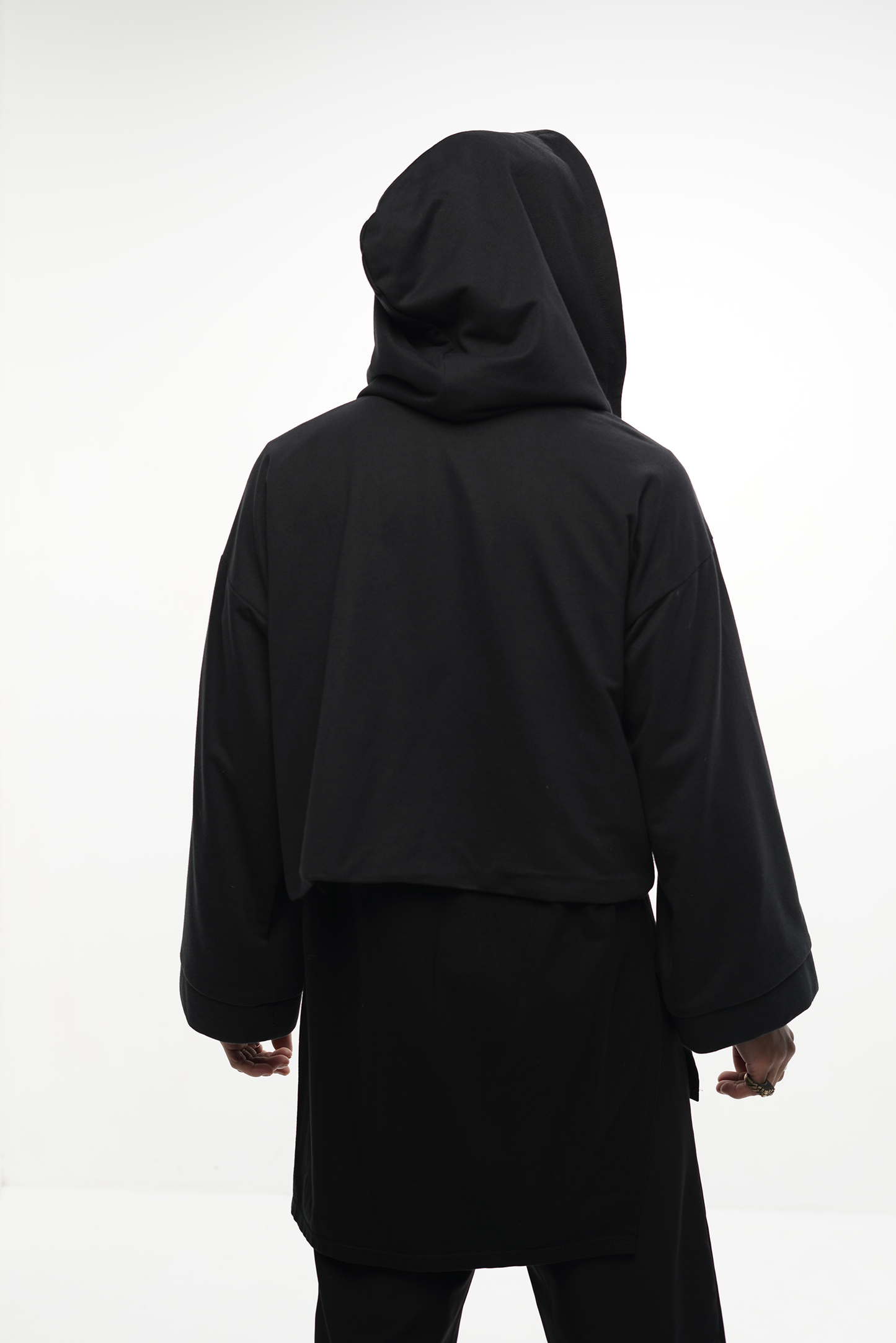 PERCEPTION CROPPED KIMONO WITH HOOD