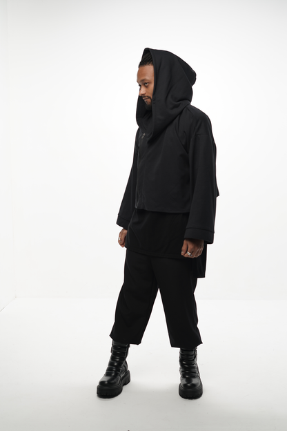 PERCEPTION CROPPED KIMONO WITH HOOD