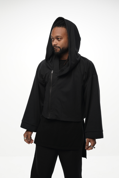 PERCEPTION CROPPED KIMONO WITH HOOD